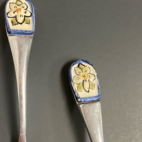 Aluminum Metal Salad Spoon Fork Serving Set - Picture 6 of 10